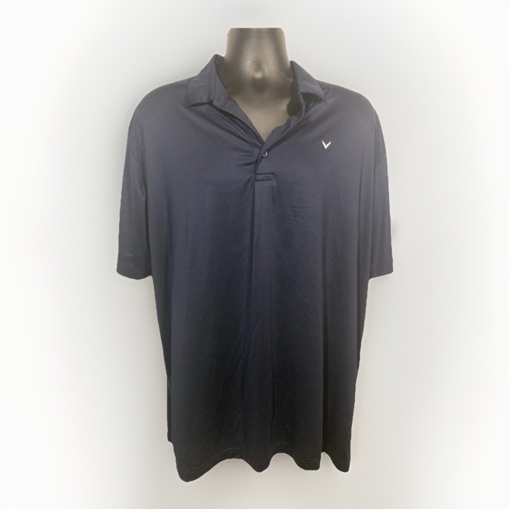 Callaway Men's Adult Size XL Polo Opti-Dri Swing Tech Blue Polyester‎